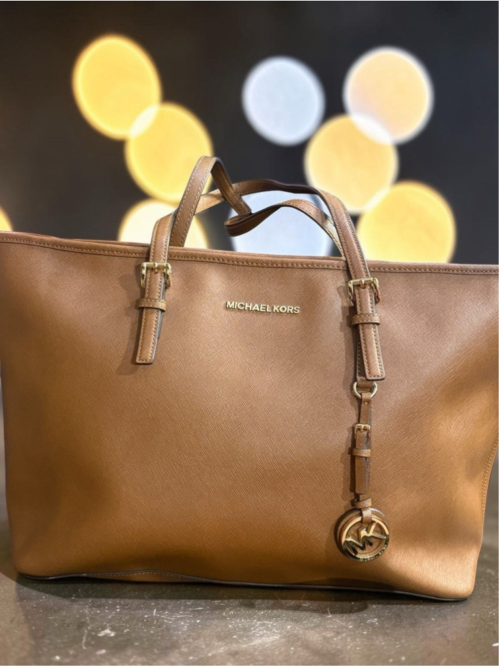 MICHAEL KORS Jet Set Charm Top Zip LEATHER TOTE